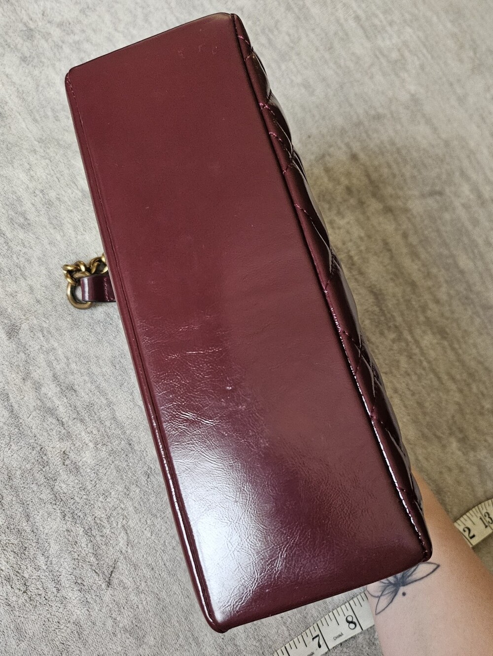 Kurt Geiger London Brixton Quilted Burgundy Leather Bag - Picture 9 of 12